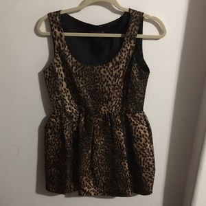 Zara Leopard Print Party Dress Medium